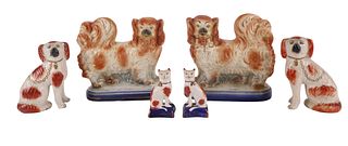 Two Pairs of Staffordshire Dog Figural