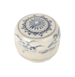 Annamese Blue and White Porcelain Covered Jar