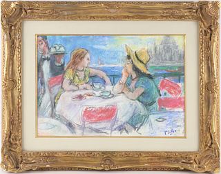 Robert Philipp, (American, 1895-1981) Women in Cafe, Pastel