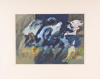 Asger Jorn, (Danish, 1914-1973) Abstract, Gouache on Paper