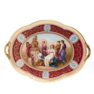 Royal Vienna painted porcelain tray