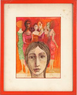 Milton Glaser, (American, 1929-2020) Women, Mixed Media