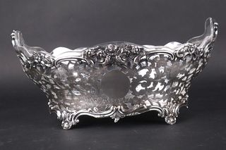 Large 19th C. English Sterling Reticulated Center Bowl