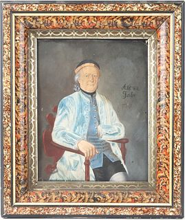 Gouache on Paper, Portrait of a Seated Man