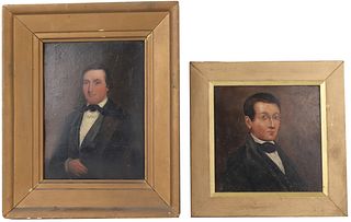Two Oils on Board, Portraits of Gentlemen