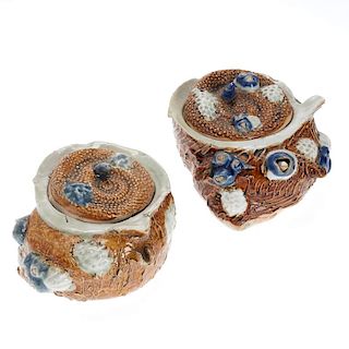 Pair Hirado porcelain sea snail Mizusashi