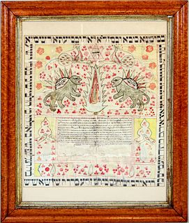 Hebrew Illuminated Hand-Colored Ketubah