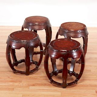(2) old pairs Chinese hardwood drum seats