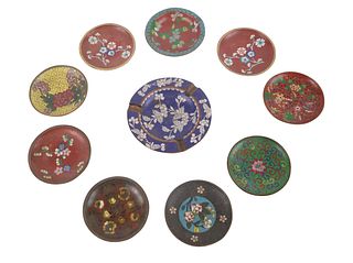Ten Chinese Cloisonne Small Plates