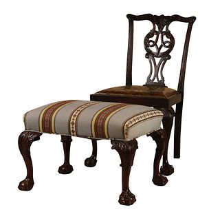 George II Style Carved Mahogany Side Chair