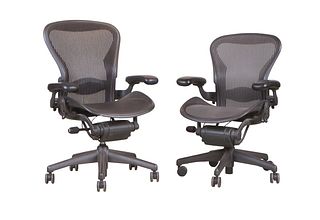 Two Herman Miller "Aeron" Office Chairs in Black