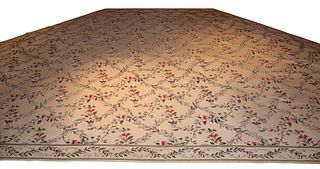 Room Size Floral Decorated Trapezoidal Carpet
