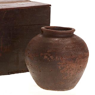 Chinese earthenware burial vase