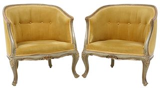 (2) VENETIAN LOUIS XV STYLE PAINT-DECORATED ARMCHAIRS