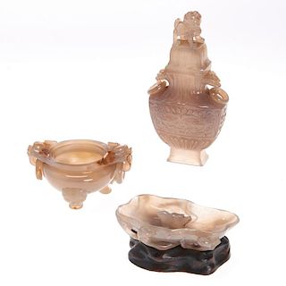 (3) Chinese agate carvings