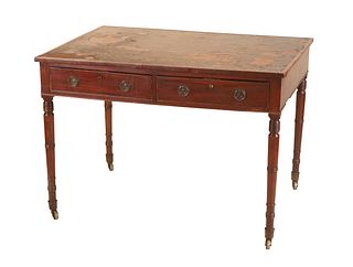 Regency Leather-Inset Mahogany Writing Desk