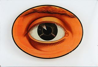Reverse Lithograph on Glass of an Eye