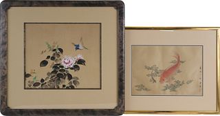 Two Japanese Paintings on Silk