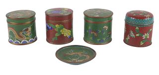 Four Chinese Cloisonne Jars