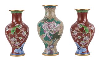Three Chinese Cloisonne Vases