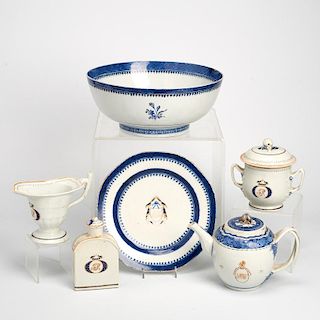 Group Chinese Export porcelain table wares
