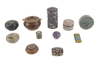 Group of Chinese Cloisonne Small Boxes