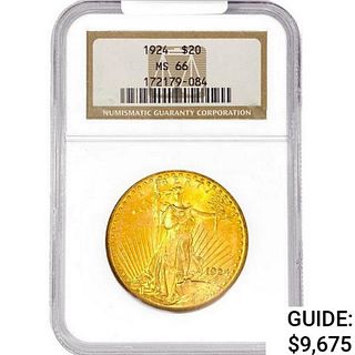 1924 $20 Gold Double Eagle NGC MS66