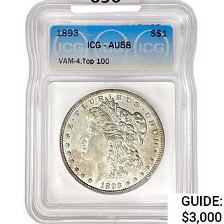 1893 Morgan Silver Dollar ICG AU58 VAM - 4