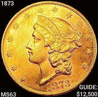 1873 $20 Gold Double Eagle CHOICE BU