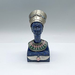 Stone and Metal Bust of Queen Nefertiti