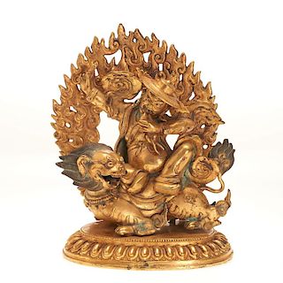 Himalayan gilt bronze deity