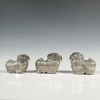 3pc Cambodian Silver Betel Boxes