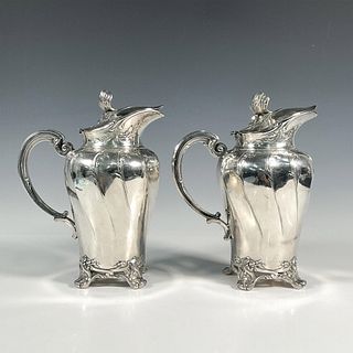 Pair Of Orfevrerie Gallia Silver Plate Water Pitchers