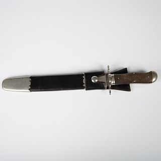 Joseph Rodgers Chequered Horn Hunting Bowie Knife
