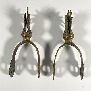Pair of South American Brass Gaucho Spurs