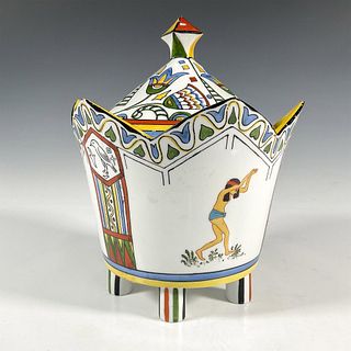 Heubach Porcelain Egyptian Revival Jar and Lid