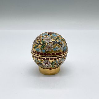 Chinese Floral Cloisonne Spherical Box