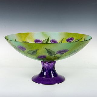 David Foglia Reverse Painted Violet Footed Bowl