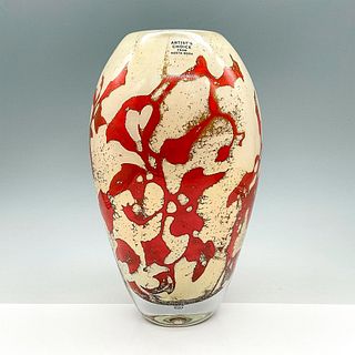 Kosta Boda Art Glass Vase by Olle Brozen, Floating Flowers
