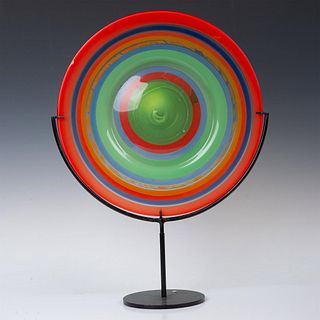 Kaj Franck (Finnish, 1911-1989) Art Glass Plate with Base