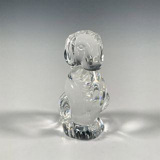 Steuben Art Glass Seated Dog Figurine