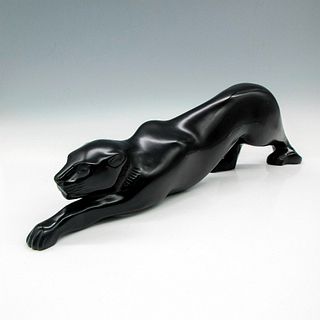 Marie-Claude Lalique (French, 1935-2003) Black Crystal Sculpture, Zeila Panther