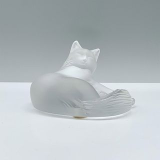 Lalique Crystal Figurine, Happy Cat