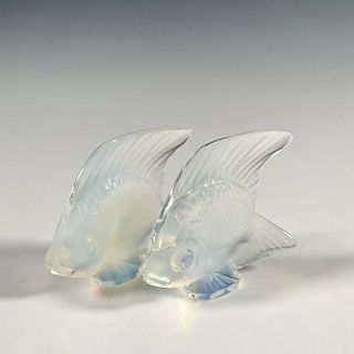 Pair of Lalique Crystal Opalescent Fish Figurines