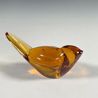 Baccarat Crystal Amber Figurine, Titi Bird