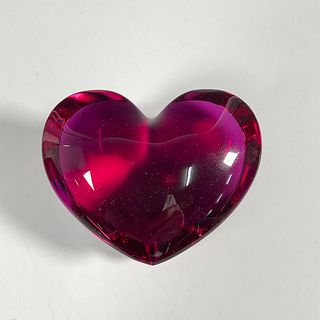Baccarat Crystal Pink Heart Paperweight
