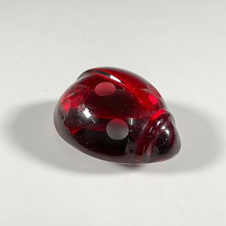 Baccarat Crystal Ruby Red Ladybug Paperweight