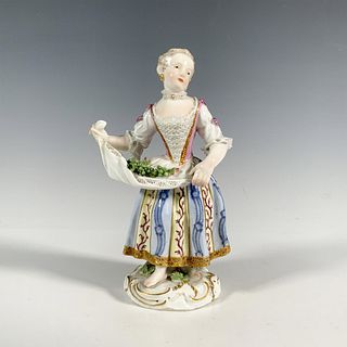Meissen Style Porcelain Woman with Grapes Figurine