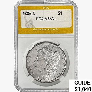 1886-S Morgan Silver Dollar PGA MS63+ 