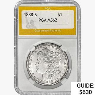 1888-S Morgan Silver Dollar PGA MS62 
